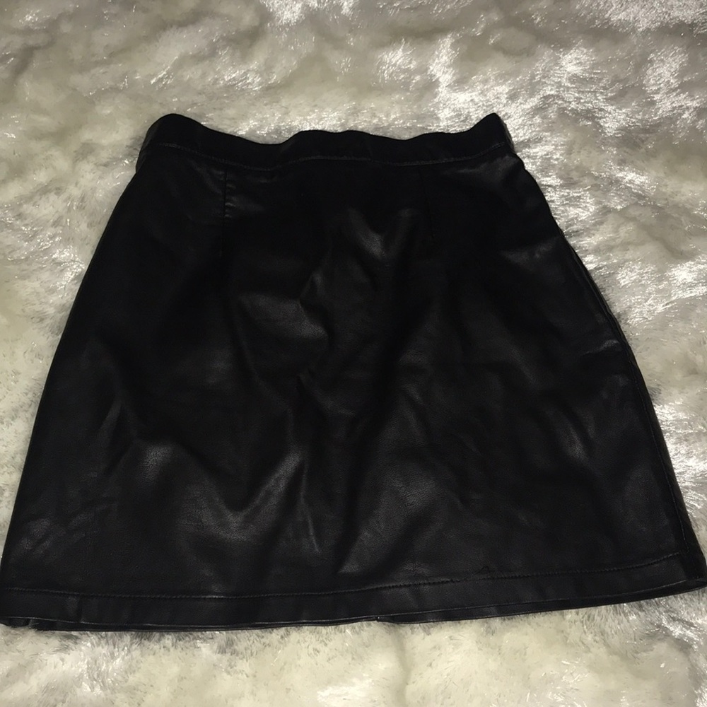 Black leather skirt